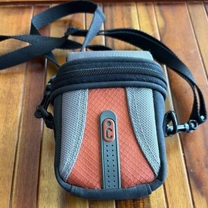ICON Belt Bag Crossbody Compact Camera Bag Black and Orange Sporty Design